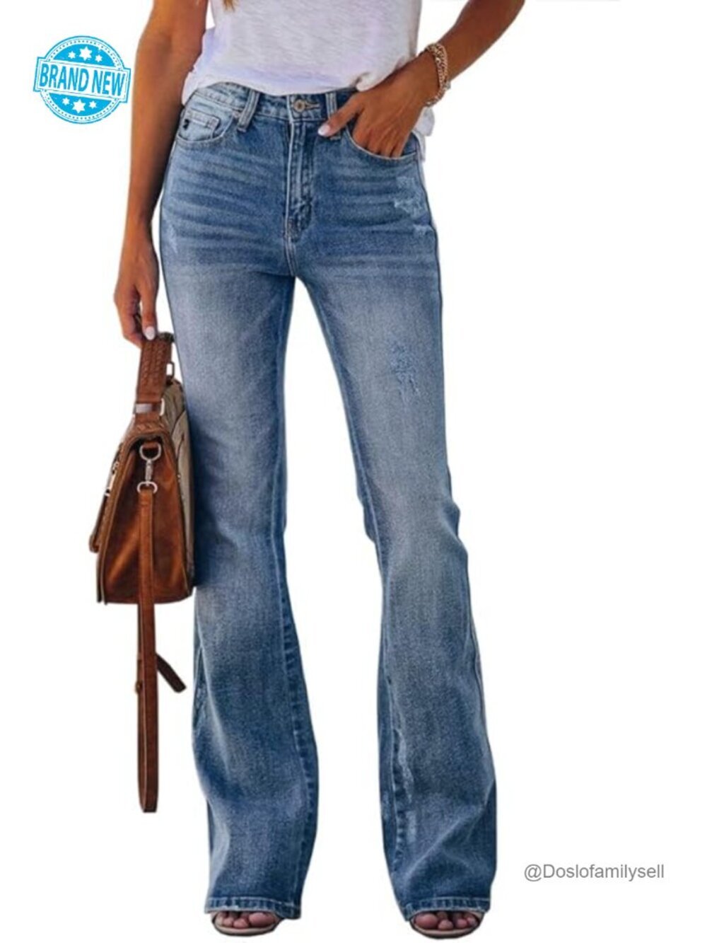 High Waisted Flare Bootcut Jeans Stretch Boyfriend Denim Pants
